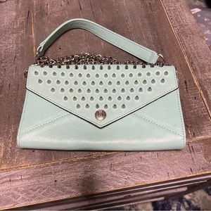 Rebecca Minkoff, mint green leather spike Crossbody bag